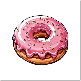 pink donut Posters and Art